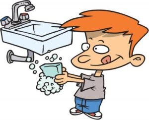 image of a kid washing his hands