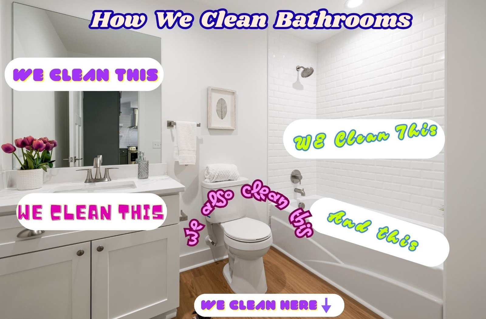 Infographic of what we do when we clean a bathroom Infographic of what we do when we're cleaning St. George bathrooms